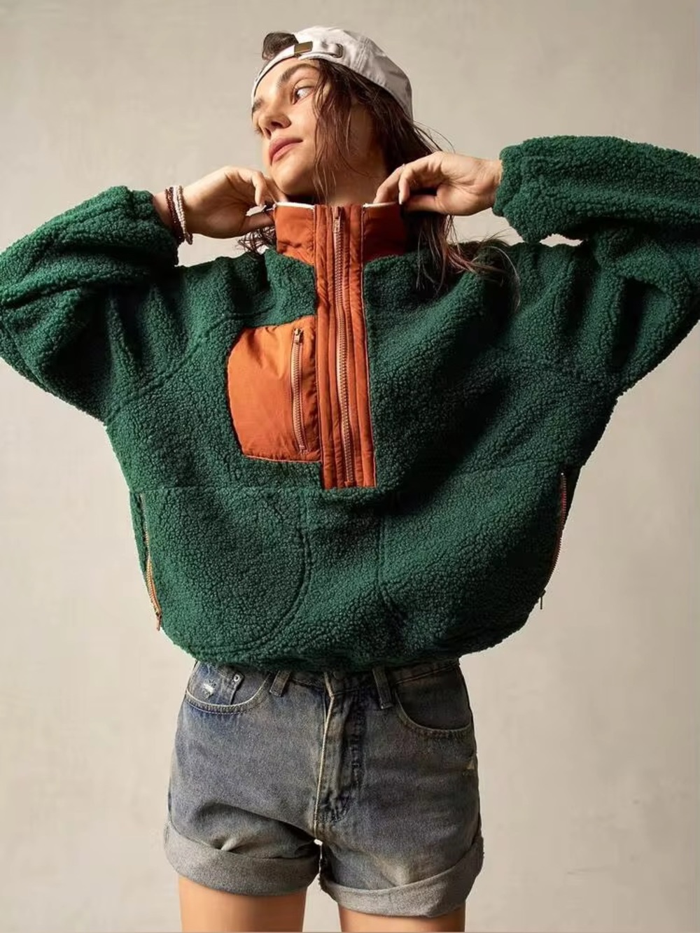 Textured Half Zip Pullover Sweater